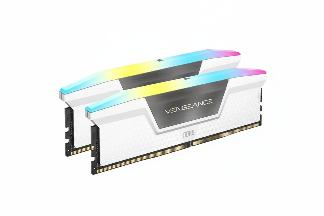 CORSAIR Vengeance White RGB 64GB (2 x 32GB) 288-Pin PC RAM DDR5 5600 (PC5 44800) Desktop Memory